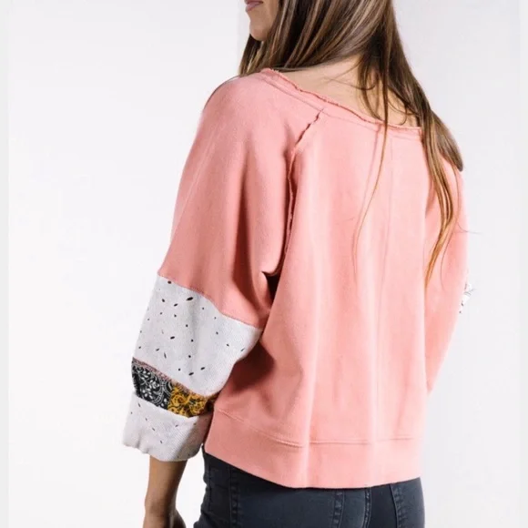 Free People Suns Out Patchwork Sleeve top - Picture 3 of 9